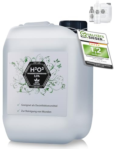 NEU¦ Wasserstoffperoxid/Hydrogen Peroxid 3,5% 5L / H2O2 0,25L-5L ¦ Strukturiertes, hexagonales Wasser/Made in Germany s.1997 ¦ OPTI NATURE H2O2
