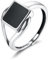 MILACOLATO 925 Sterling Silver Thumb Ring for Women Girls, Open Adjustable Vintage Silver Celtic Knot/CZ Leaf/Black Glazed Square/Double Twisted Statement Finger Ring Jewellery With Gift Box A