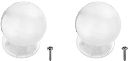 Paire de boutons ronds pour meubles de porte, armoires, tiroirs de chevet, portes - Bouton rond pour meubles - Petit bouton en zamak couleur blanc