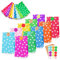 Leenou Papiertüten, 20 Stück Bunte Geschenktüten mit 48 Aufkleber Candy Tüten zum Verpacken Geschenken Geburtstag Kindergeburtstag Hochzeit Party Tüten Geschenktaschen Partyzubehör
