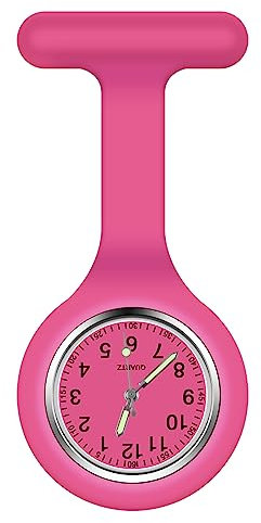 Vicloon Orologio da Infermiere, 1Pcs Orologio per Infermieri in Silicone con Spilla, Infermieri Fob Medical Watch Quandrante Rotondo, Orologi da Tasca per Medici e Infermieri Paramedico
