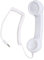 Auricular de Teléfono Retro, Micrófono Receptor de Teléfono Celular de 3,5 Mm con Control de Volumen, Micrófono de Cable en Espiral de 9 Pies para Teléfono Inteligente (Blanco)