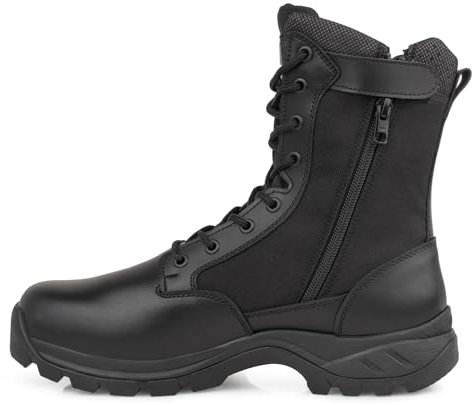 LUDEY Stivali Militari Cerniera Uomo Stivali Tattici Stivali Combattimento Stivali Escursionismo Anfibi Militari Uomo Scarpe da Trekking IDS 928-Nero 37 EU