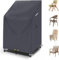 RICHIE Garden Stacking Chair Cover, Outdoor Garden Chair Covers Waterproof Reclining Chair Cover, Patio Chair Covers 68x96x110/150cm, Anti-UV All Weather Chair Cover Grey 600D Furniture Cover