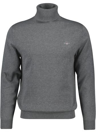 Gant Herren Classic Cotton Rollerneck Pullover, Dark Grey Melange, L EU