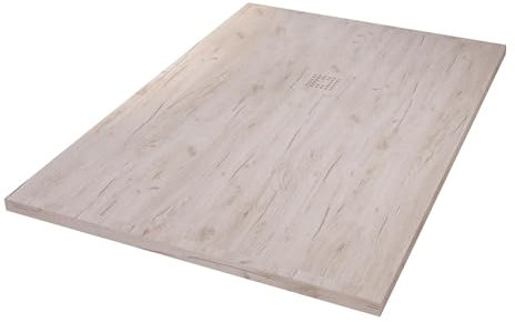 ONDEE - Piatto doccia NOLA 3-80x100x3cm - Resina - Legno naturale - Scolo