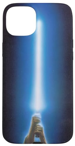 Hülle für iPhone 15 Plus Star Wars Luke Skywalker blaues Lichtschwert schwarz