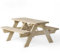 AMATA Classic Design Kinder Picknicktisch Mini UNGURS Collection - Wetterfester Picknicktisch aus Holz für draußen, kindersicheres Design - Perfekt für Garten und Terrasse (Holz)