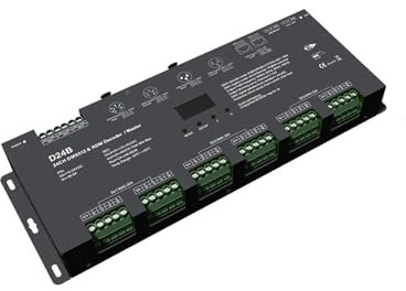 24-Kanal-DMX512-RDM-Decoder mit konstanter Spannung, Hauptsteuerung DIM/CCT/RGB/RGBW-Dekodierungsmodus, optionales DMX512-Standardprotokoll DC12V 24V