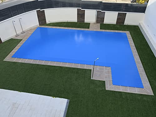 Cobertor o Lona para Piscina | 4 x 9m | con 15cm Extra por Cada Lado (4,3 x 9,3m) | Color Azul | Fácil de Instalar