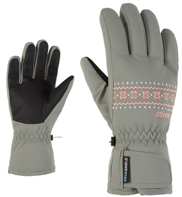Ziener Kinder LAILLA Ski-Handschuhe/Wintersport | wasserdicht, PFC frei, Green mud, 7,5