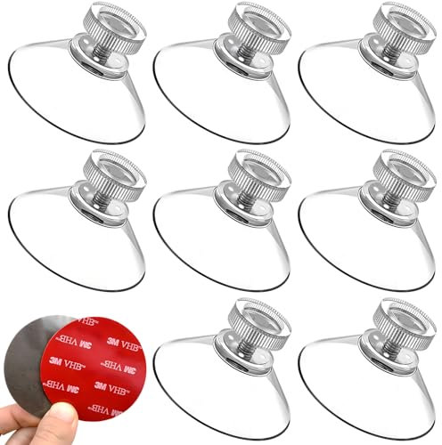 Bogoro 8 Pièces Ventouse a Visser Tables en Verre,Ventouses en Plastique PVC Transparent,Ventouse Amovible pour Fenêtre,Ventouses Sans Crochets,Ventouse avec Filetage pour Voiture, Décoration