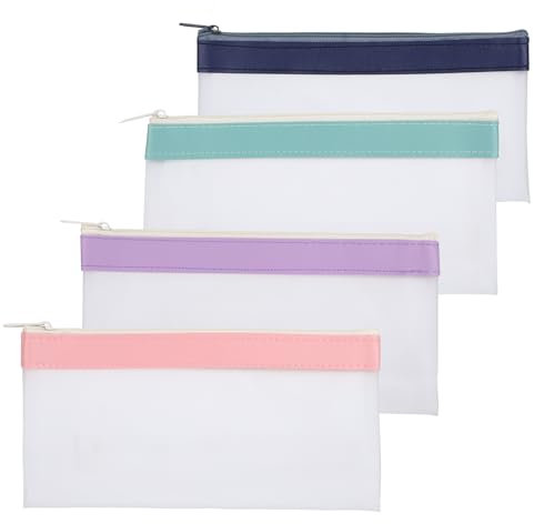 GooDengFull 4 Stück 20.5×10 cm Transparentes Federmäppchen Klein Mäppchen schlampermäppchen mädchen wasserdichte Durchsichtig Federtasche Pencil Case Mäppchen Aesthetic Federtasche Erwachsene Kleine