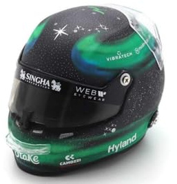 Spark Stake F1 Team Kick Sauber Valtteri Bottas 1/5 Modell Mini Helm 2024 Stilo Helme Modelle Schwarz Grün