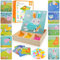 Mosaik Steckspiel für Kinder ab 2 3 4 5 Jahre,Mosaik Bastelset mit Steckperlen,Mosaik Steckspiel Pegboard mit 240 Steckperlen 10 Bilder,Montessori Spielzeug Holz Steckspiel für Kinder Mädchen Jungen