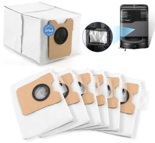 6 Stück Ersat für Eufy Omni C10 Staubbeutel Kompatibel mit Eufy Omni C20 Staubsauger Zubehör 3.1L Kapazität für Eufy C20 Ersatz Staubsaugerbeutel Zubehör mit Reinigungsbürste Replacement Accessory xx