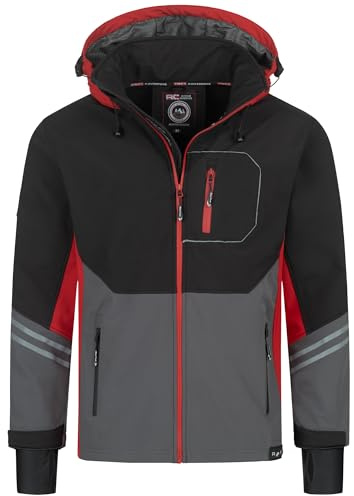 Rock Creek Softshelljacke Herren Outdoor Windbreaker H-344 Rot 5XL | Wasserabweisende Übergangsbekleidung, funktionale Wanderjacke für Männer, Camping, Freizeit und wechselhaftes Wetter