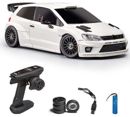Hylukon Ferngesteuertes Auto, 1/28 2,4 GHz RC Auto Drift Car 4WD mit LED-Leuchten, Drift Auto Reifen, RC Drift Car Geburtstagsgeschenk