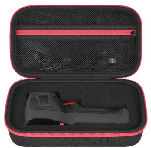 Boobowl Case Compatible with TOPDON TC004/ for HSFTOOLS HF96/ H128 Thermal Camera, Infrared Camera Storage Holder Box with DIY Sponge for USB Cables, Calibration Card and Accessories(Bag Only)-Black
