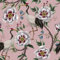 VEELIKE Tapete Blumen Staubige Rosa Fototapete Blumen Kran Vogel Tapete Schlafzimmer Wohnzimmer 44.5 cm x 300 cm Vintage Rosa Blumentapete Chinesischer Mustertapete Möbelfolie Selbstklebend Abnehmbar