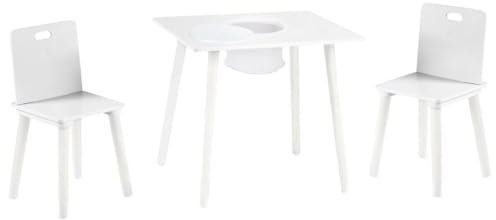 roba Kindersitzgruppe, Tisch und 2 Stühle, Weiß, 60 x 50 x 49 cm, ab 18 Monate