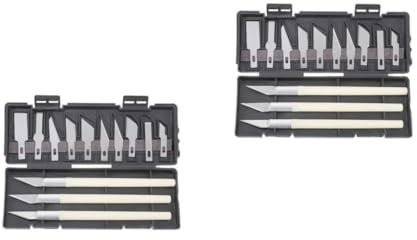 DOITOOL 2 Sets Stichel Set Bastel Hobby Allzweckmesser Präzisionsmesser Präzisions Bastel Hobbymesser Schnitzmesser Schnitzmesser Mit Klingen Messer Kit Edelstahl Und Abs