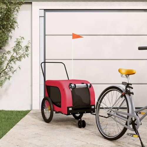 Xichuzi Fahrradanhänger Hunde Rot und Schwarz Oxford-Gewebe und Eisen, Fahrrad Anhänger, Lastenanhänger, Handwagen, Fahrrad-lastenanhänger, Lastenfahrrad - 94027