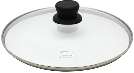 ELO Basic Glasdeckel Juwel 24 cm - universell einsetzbar | Stoßfester Edelstahlrand, Kunststoffknopf mit Fingerschutz, spülmaschinengeeignet