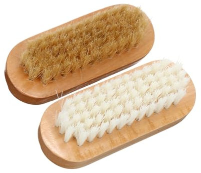Beaupretty 2piezas Cepillo Doble Cara De Madera Para Manicura Cepillo Natural De Cerda De Puerco Para Limpieza De Uñas y Cuidado De Manos y Pies
