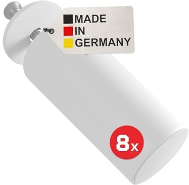BAUHELD Rolladen-Stopper Geschlossen 40mm [8 Stück] - Made in Germany - Anschlagpuffer aus Kunststoff - Anschlagstopper für Rollladen mit Schrauben - Passend auf Rolladenpanzer Lamellen - Weiß