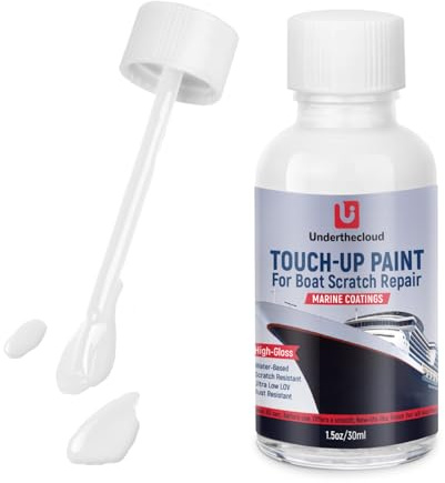 Boat Paint Touch Up Pen High-Gloss White Boat Scratch Repair for Boats, Wood, Fiberglass, Aluminum, Metals Marine Topside Bottom Enamel Marine Repair Water-Based 30ml