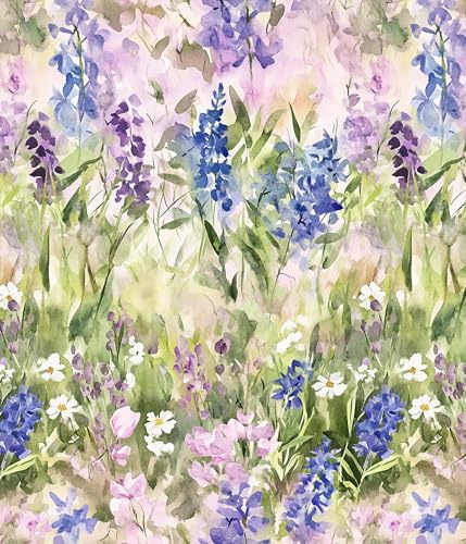 myforHD Tapete Selbstklebende Fototapete Wandpapier Blume Folie Dekorfolie Möbelfolie Klebefolie Pflanzen Laub Blumen Design 44cmX300cm Vintage Wanddeko Wandtapete Wohnzimmer Schlafzimmer
