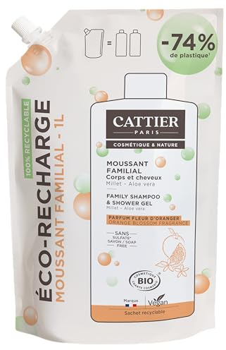 Cattier Gel Moussant Familial Sans Sulfates Eco Recharge 1L