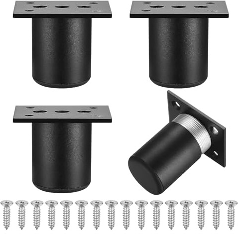 SZSIQI 4 Pièces Pieds de Meubles, 5 cm Pied Meuble, Pied de Table, Pieds Armoire en Méta Alliage Aluminiuml, Jambes de Table, Pied pour Meuble Canapé Placard Armoires Cuisine, avec Vis