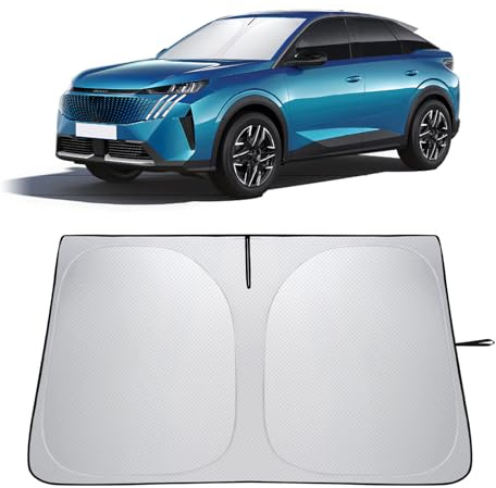 LANTU Protector Solar para Parabrisas De Peugeot 3008 E-3008 2024-2026 Plegable Cubierta Protectora Visera con Bolsa De Almacenamiento Bloquea Rayos UV Paraguas Solar