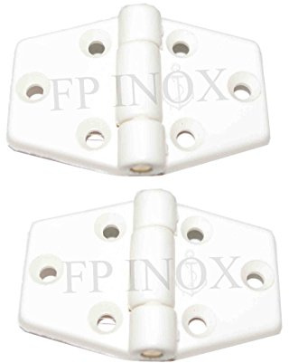 FP INOX Charnière (Lot de 2) Nylon renforcée Blanche 62x40mm