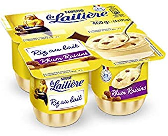 Riz au lait rhum et aux raisins LA LAITIERE, 4x115g