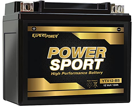 ExpertPower YTX12-BS AGM Motorcycle Battery 12V 12Ah Powersports ATV Battery - Sealed Lead Acid, Maintenance-Free for Motorcycles & UTVs, Recon, Scrambler, Mongoose, People 250