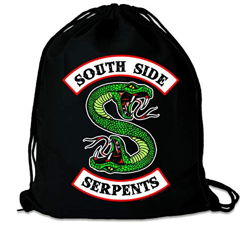 Logoshirt® Riverdale I South Side Serpents I Stoffbeutel I bedruckt I schwarz I AZO-free I stabiler Kordelzug I Lizenziertes Design