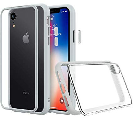 RhinoShield Coque Compatible avec [iPhone XR] | Mod NX - Protection Fine Personnalisable avec Technologie Absorption des Chocs [sans BPA] + [Programme de Remplacement] - Gris Platine