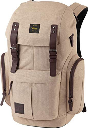Daypacker Alltagsrucksack im Retro Look mit Gepolstertem Laptopfach, Schulrucksack, Wanderrucksack oder Streetpack, 32 L, Almond