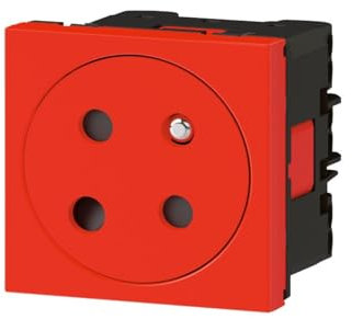 Legrand - Prise de courant Surface à détrompage Mosaic Link à raccordement latéral 2 modules - rouge