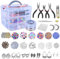 BONROB Kit de Fabricación de Joyas Adulto - Abalorios Para Hacer Pulseras, Cuentas Para Pulseras, Kit Para Hacer Pulseras, Pendientes, Collar y Anillo, Bisutería DIY Manualidades Regalo Niña