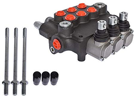 findmall 3 Spool 21GPM 3625PSI Hydraulic Directional Control Valve, SAE Ports Double Acting Valve for Small Tractors, Tractors, Loaders, Log Splitter