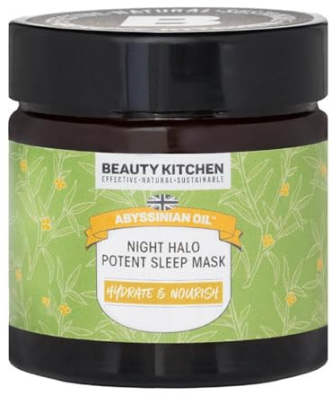 Beauty Kitchen - Hydrating Abyssinian Oil Night Halo Potent Sleep Mask 60ml - Anti Aging Overnight Mask for Glass Skin - Supports Skin Barrier - Vegan/Cruelty Free