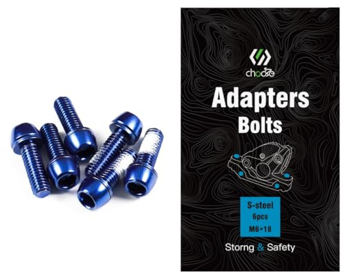 CNC MTB Caliper Bolts,Bike disc Brake Caliper Bolts M6x18mm Steel Alloy，Blue