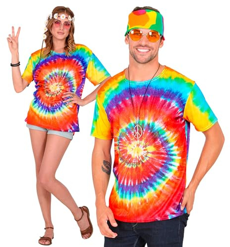 W WIDMANN MILANO Party Fashion - T-shirt hippie, batikshirt, rastaman, reggae, disco, déguisements de carnaval