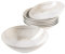 MÄSER 931948 Ossia Wooden Light, 7-teiliges Bowl Set aus Keramik, 1 Salat-Schüssel groß und 6 Schalen für Salat, Müsli, Suppe oder Pasta, Weiß dekoriert, Steinzeug