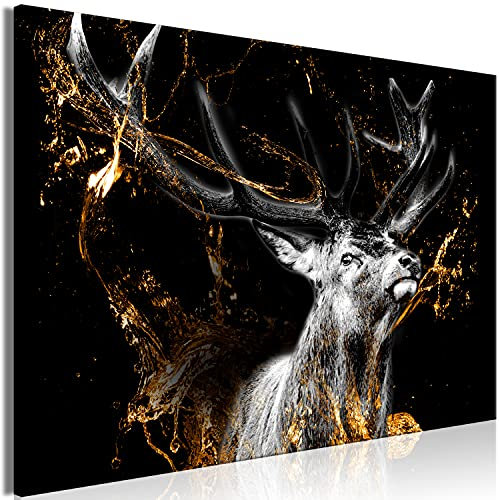 murando Wandbild Mega XXXL Hirsch 165x110 cm Einteiliger XXL-Format Kunstdruck zur Selbstmontage Leinwandbilder moderne Bilder DIY Wanddekoration Wohnung Deko Tier Abstrakt schwarz