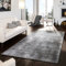 TT Home Wohnzimmer Teppich Viskose Kurzflor Unifarben Used Look Abstraktes Design Modern, Farbe: Grau, Größe:160x230 cm